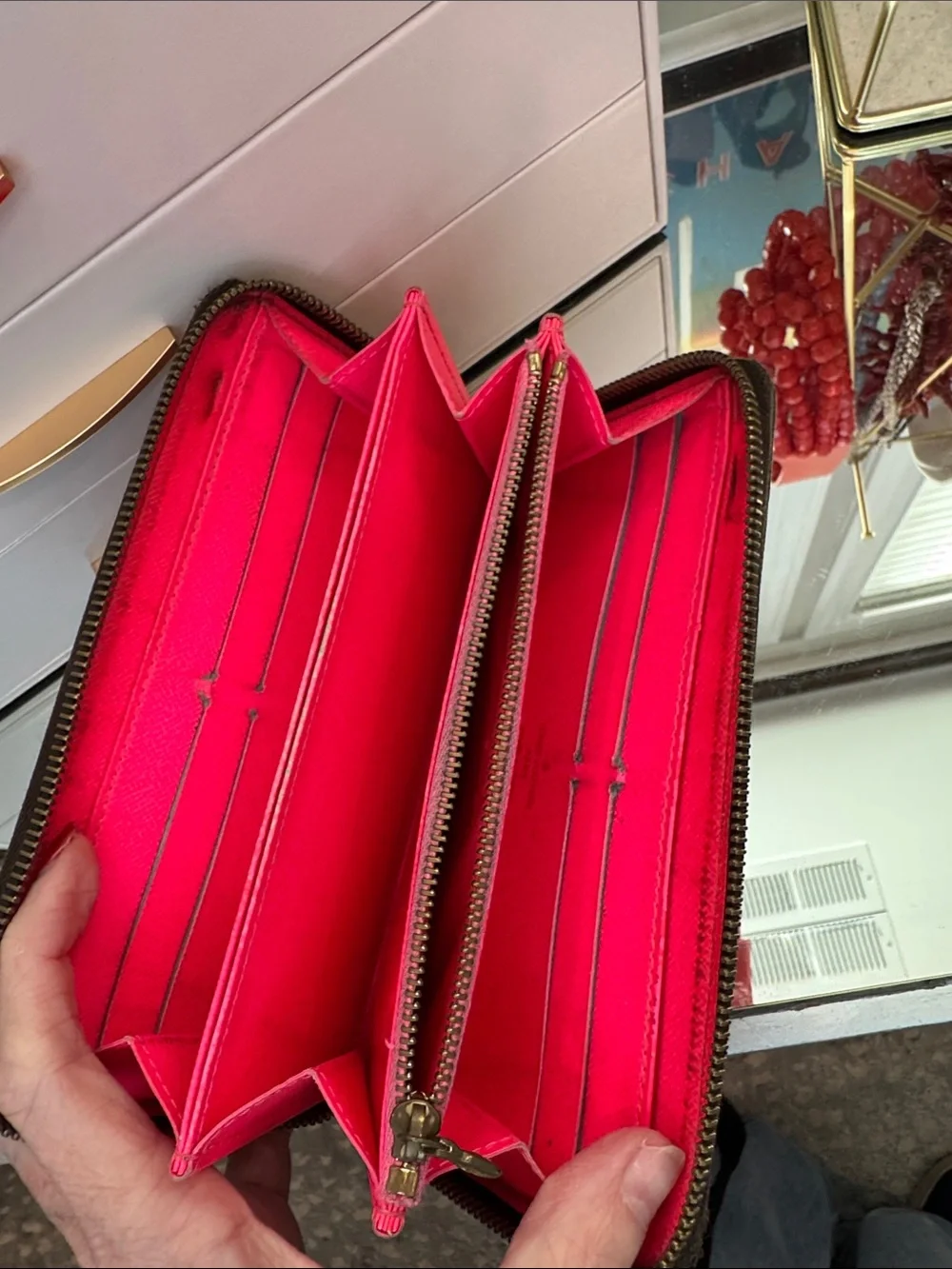 Louis Vuitton Black & Pink Graffiti Zip Phone Case Vintage